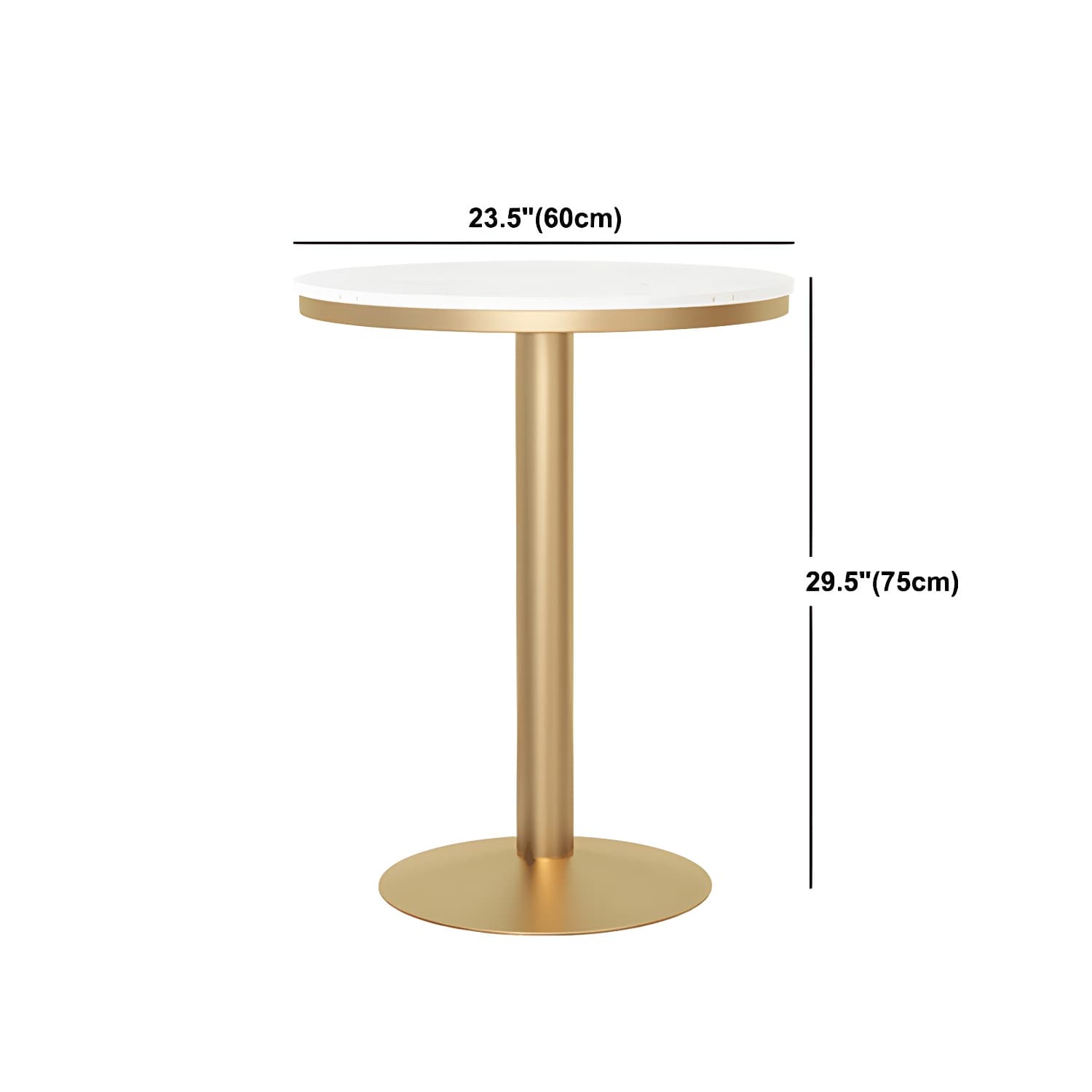 Metal Traditional Luxury Round Table White Stone Top Table with Pedestal Base - image 19