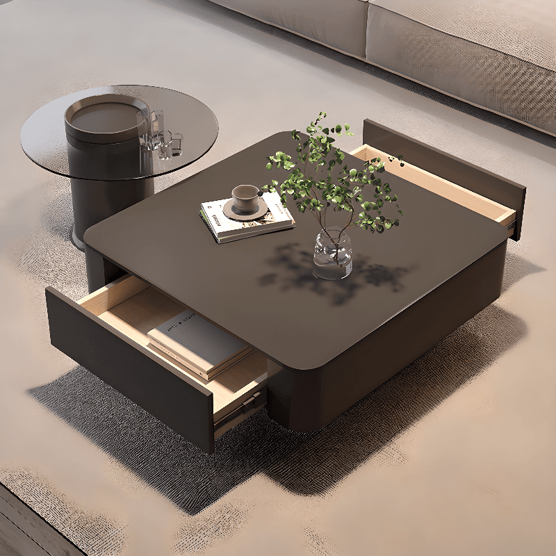 Nested Square Side Table with 2 Drawers - image 7