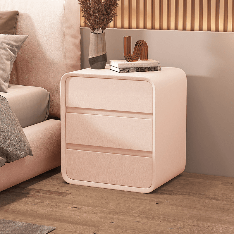 Organic Modern Nightstand With Drawer Organization with 3 Drawers and Pleather Countertop - image 12