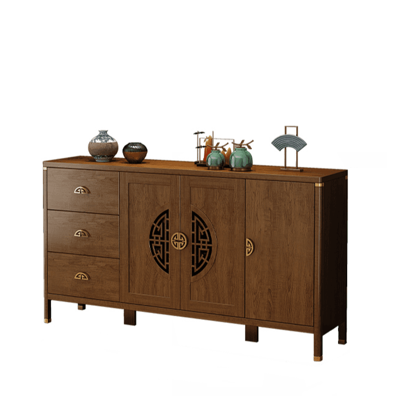 Espresso Standard/Wide/Narrow Timber Sideboard with 4 Doors/3 Doors/2 Doors, Adaptable Shelf and Pantry Hutch, 3 Drawers/6 Drawers/2 Drawers Included/Not Included - image 11