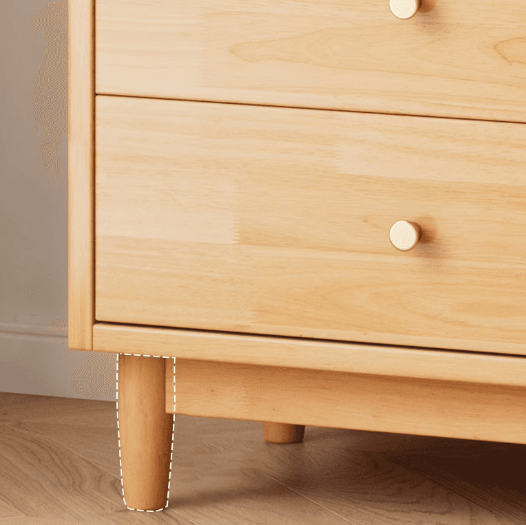 Scandinavian Solid Wood Accent Cabinet with Glass Door, 1 Cabinet and 2 Drawers for Living Room - image 10