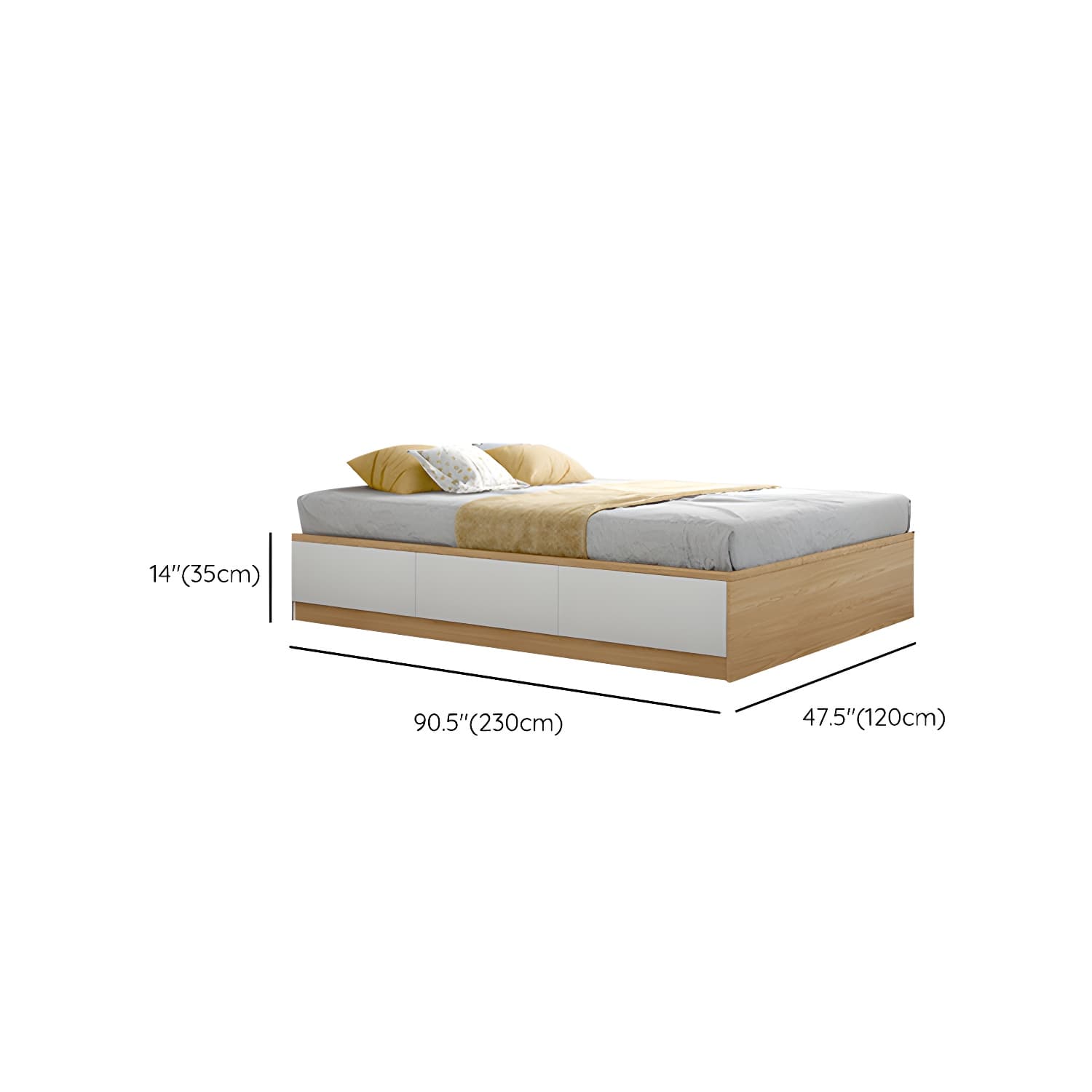 Modern Wood Platform Bed Frame Natural No Distressing Bookcase - image 12
