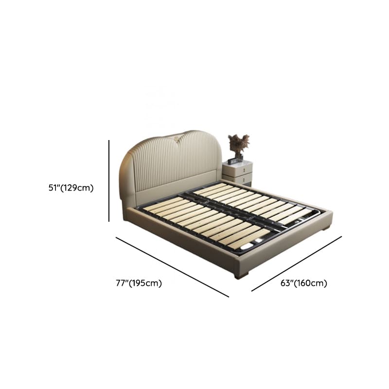 Beige Solid Color Storage Bed/Platform Bed with Pine Wood Frame for Living Room - image 8