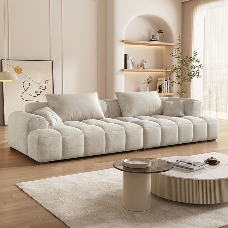 Vibrant Peony/Cerulean/Tangerine Color Sofa Couch with Round Arm and Concealed Support - image 21