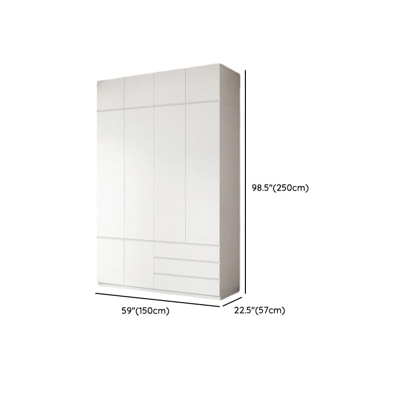 White Contemporary Alloy Cabinet Armoire with 3/6/9 Drawers, Flexible Shelf, and Hanging Rod - image 34