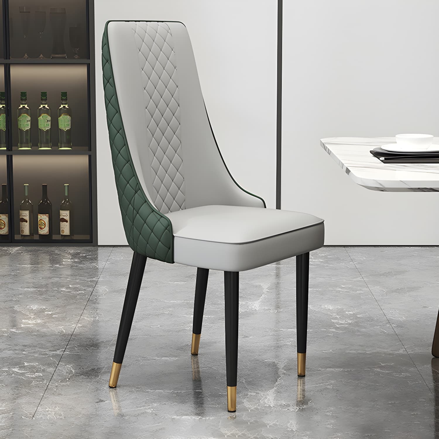 Glam Style Side Chair Leather Parsons Indoor Dining Chair for Living Room - image 11