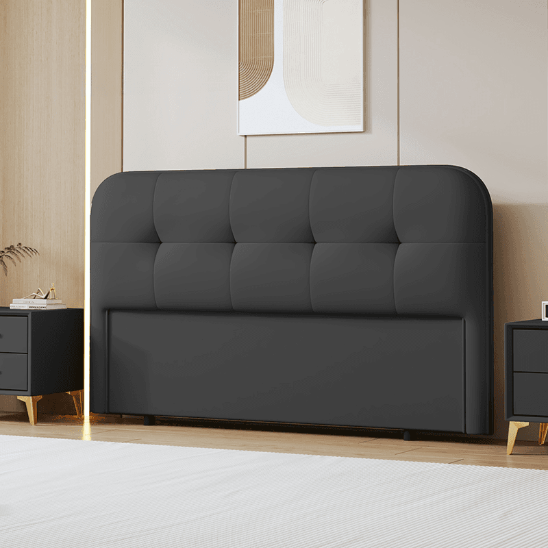 Modern Simple Style Panel Headboard with No Distressing, Piled Tufted Rectangle Design for King/Queen/Twin XL Bed, Featuring Sponge Upholstery and Standard Height