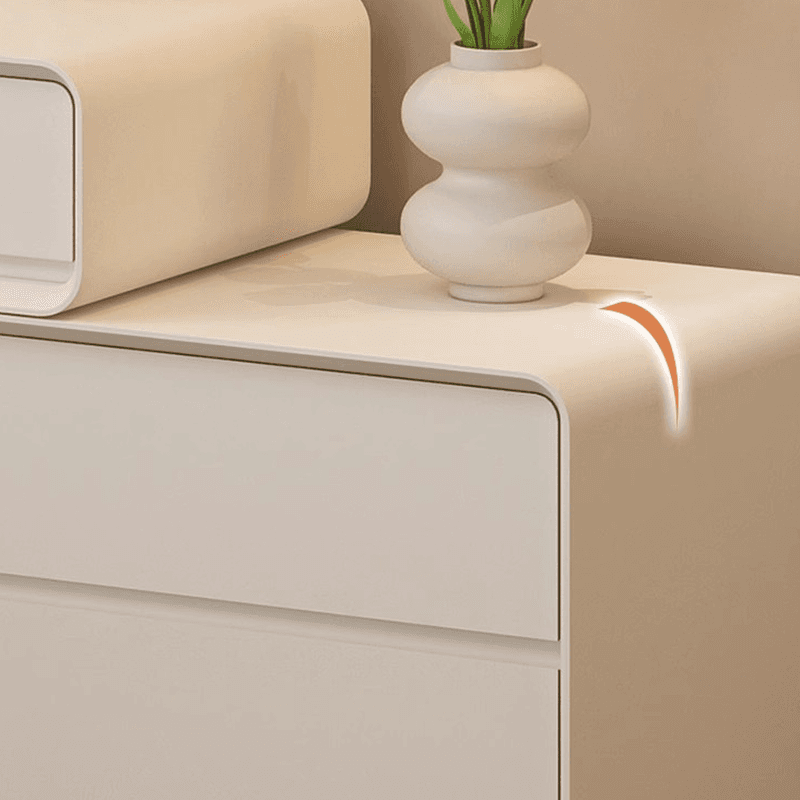 Simplistic Large Vanity Set with Lumber Table Top, White Seat, 8 Drawers, and Mirror Lights - image 3