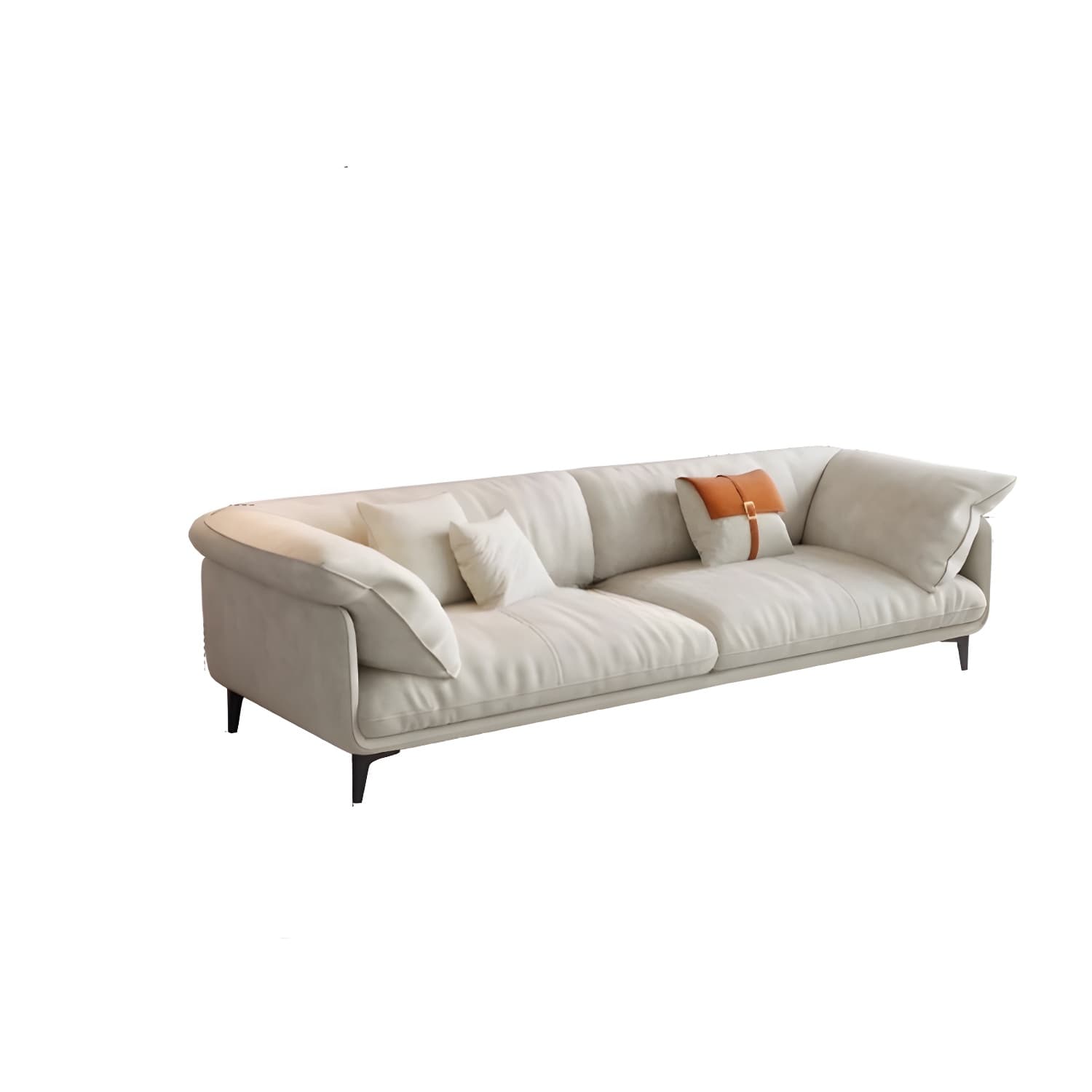 Wood Standard Modern Sofa, 83x35x33 inches Non-Distressed with Pillows, Black Legs - image 15