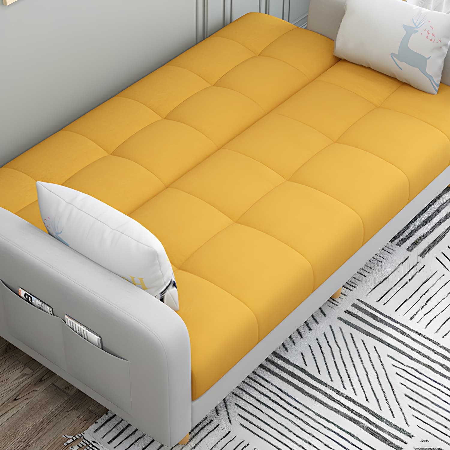 Convertible Biscuit Back Sofa Bed 32.28"High Square Arm Sofa for Apartment - image 17
