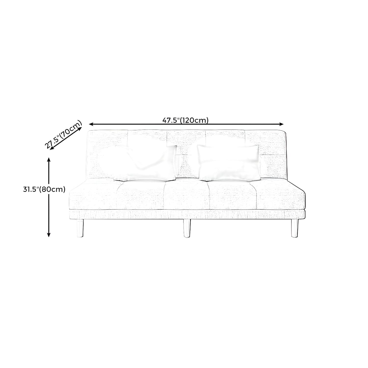 Modern Armless Settee 27.55" W Convertible Sleeper Sofa for Living Room - image 12
