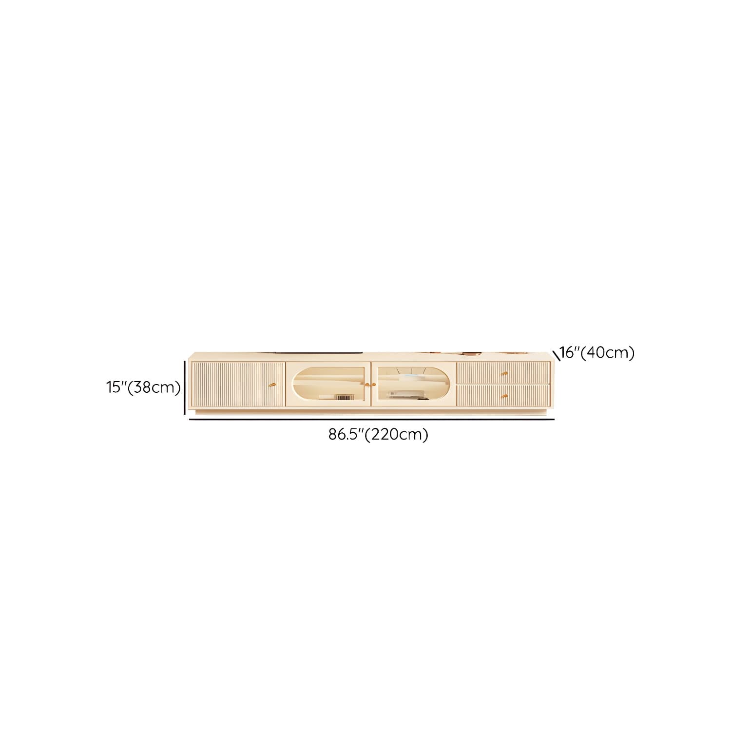 White Cable Management TV Console Modern Engineered Wood Media Console - image 15