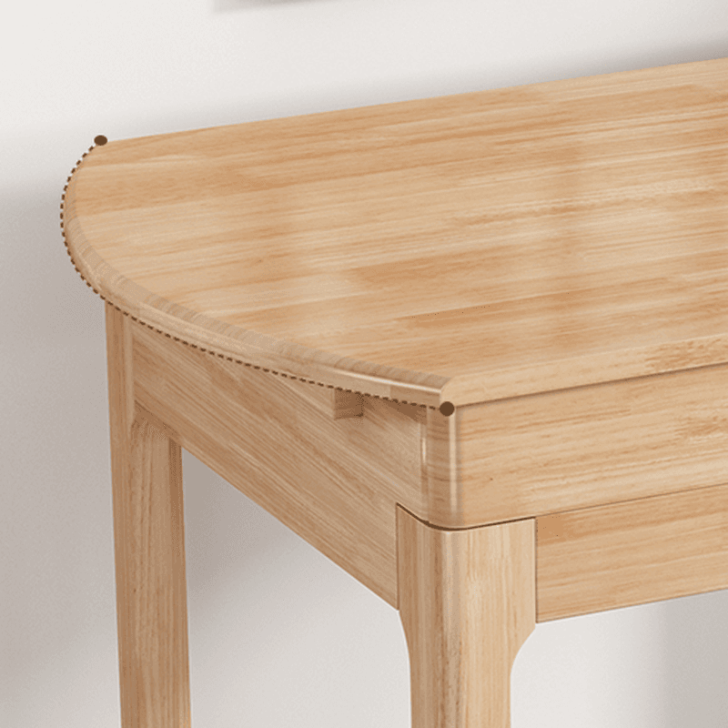 Dining Table Set in Minimalist Style with Tan/Unfinished Rubberwood Top, 4 Legs, and Back - image 5