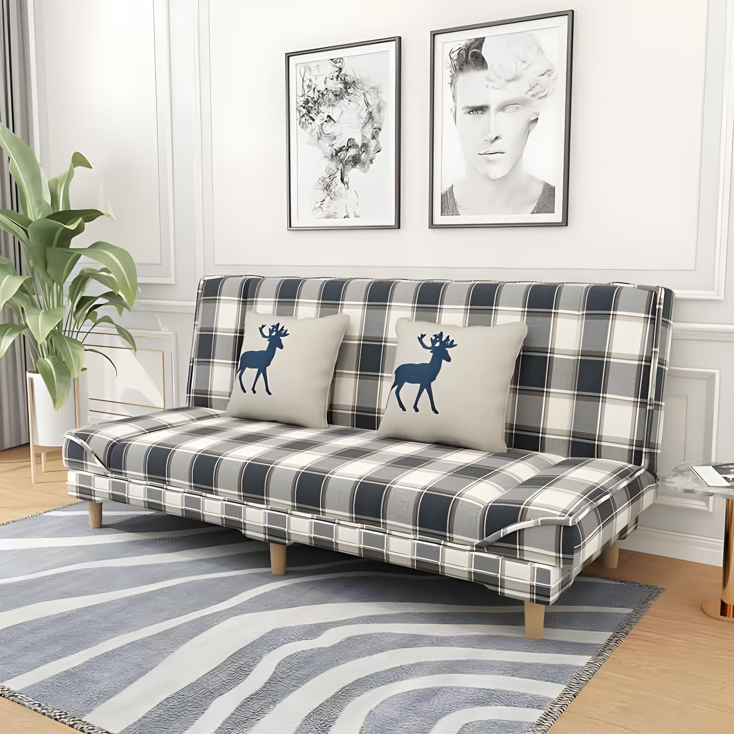 Convertible Armless Sofa 48"W Modern Sofa with Cotton Blend for Living Room - image 12