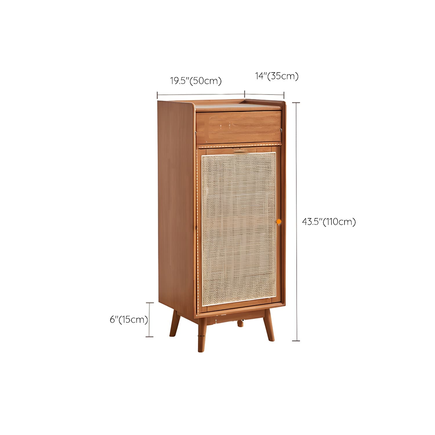 Mid-Century Modern Rectangle Storage Cabinet Natural Finish Accent Cabinet - image 14