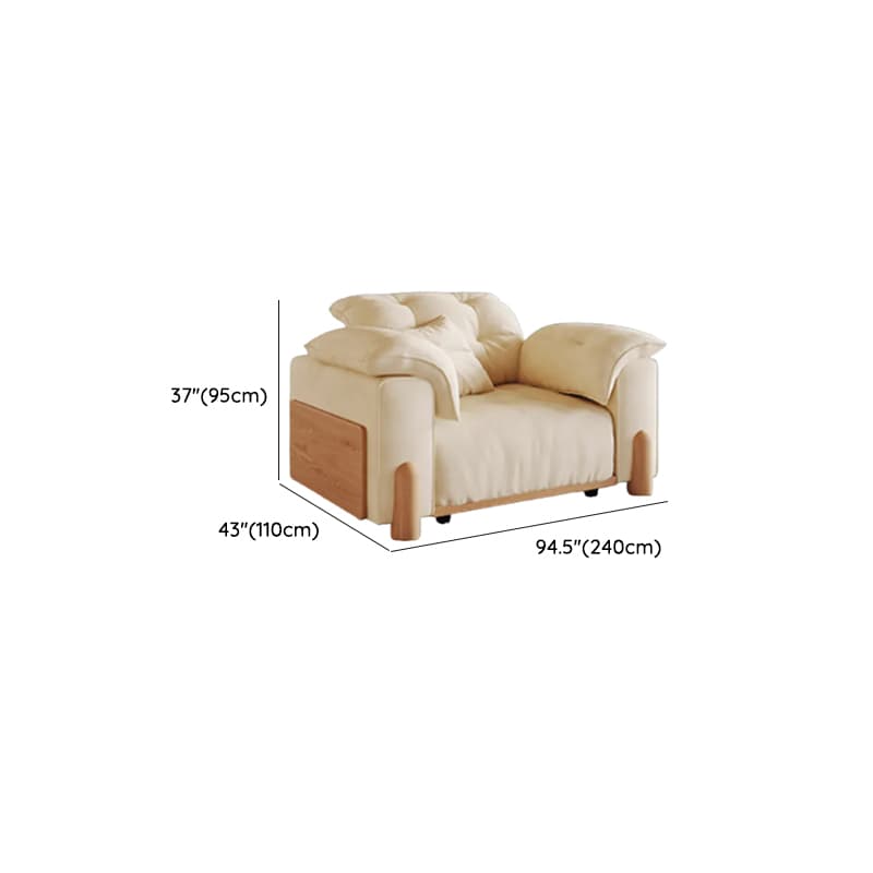 Modish Solid Color Scratch-durable Standard Sofa/Single Sofa in Off-White, Seats 4/2-seater/3 with 2 Pillows - image 14