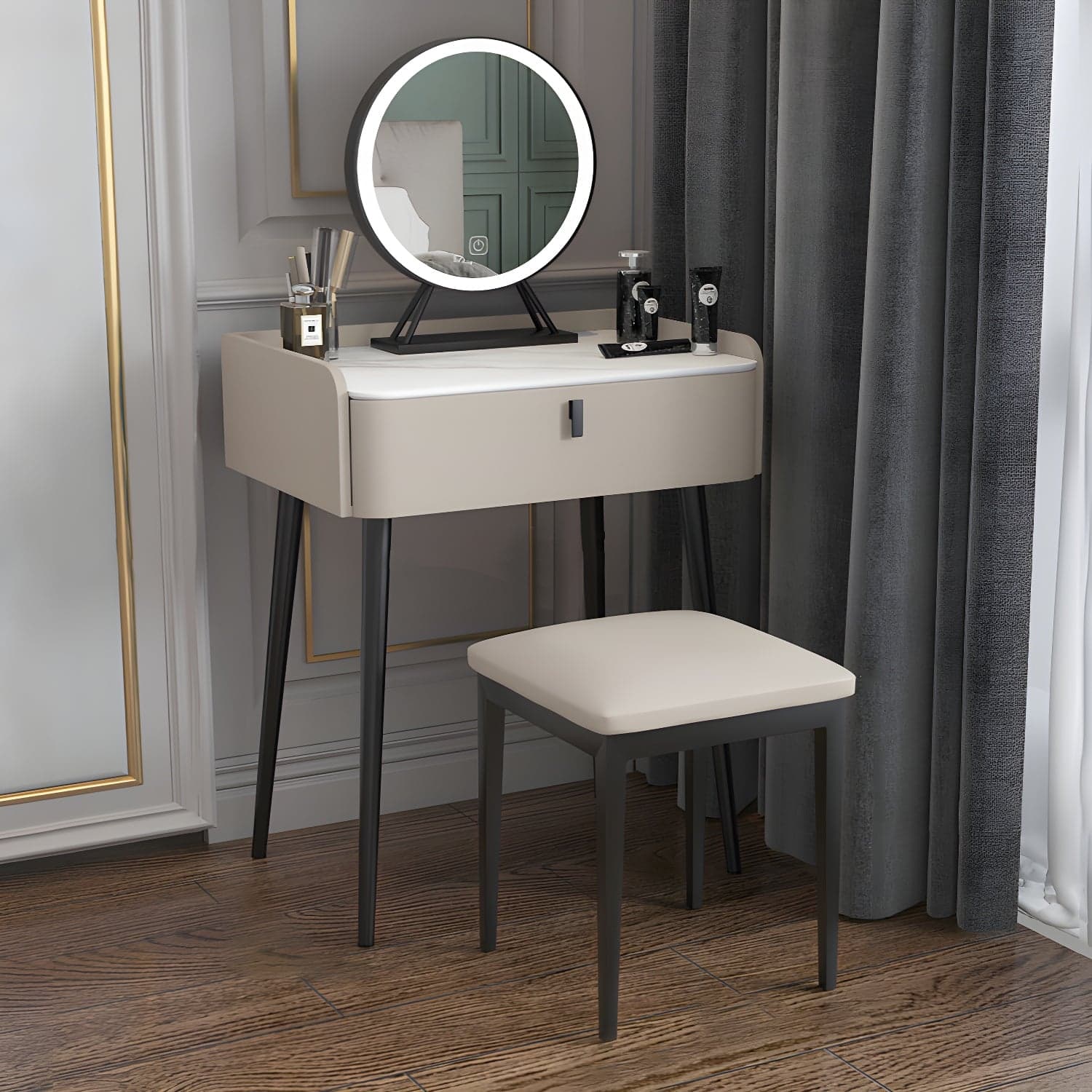 15" Wide Contemporary Make-up Vanity Mirror Dressing Table with Drawer - image 4
