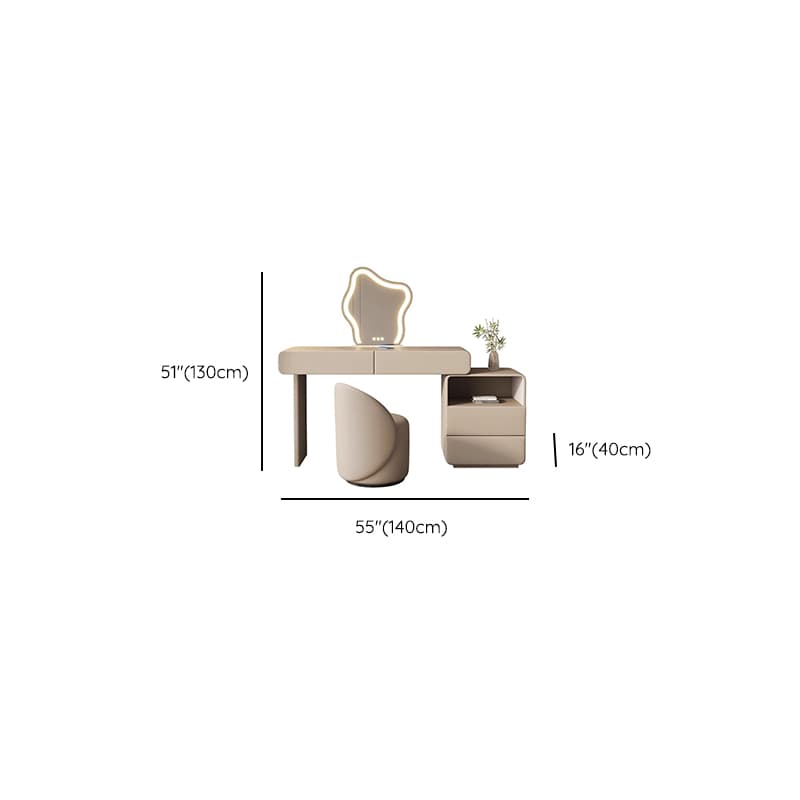 Multi-Purpose Tan Vanity Set with Lighting, Push-Pull, Adjustable Touch, and Adjustable Brightness - image 13