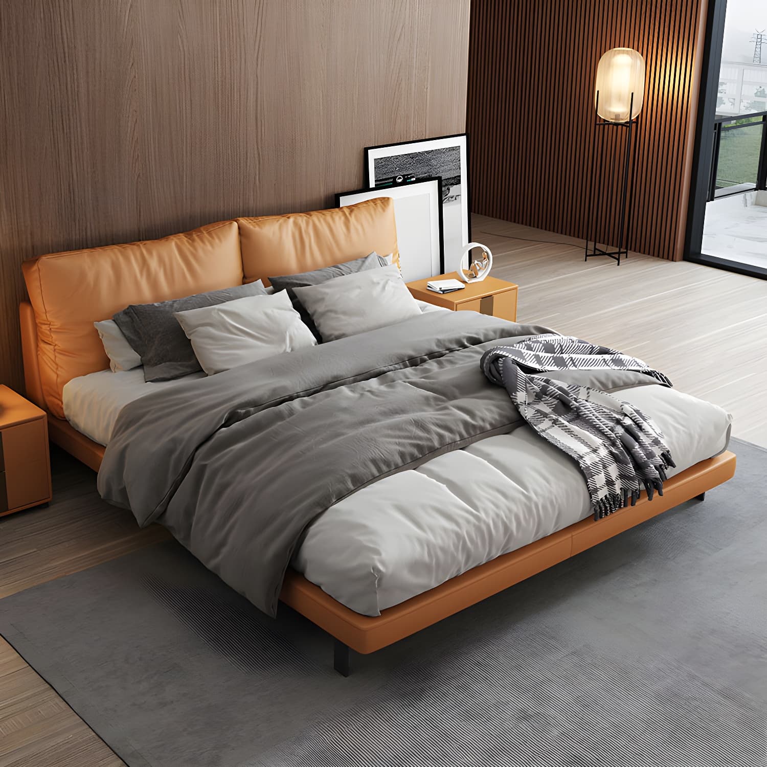 Modern Wood Upholstered Standard Bed Modern Queen/King Bed Frame - image 3