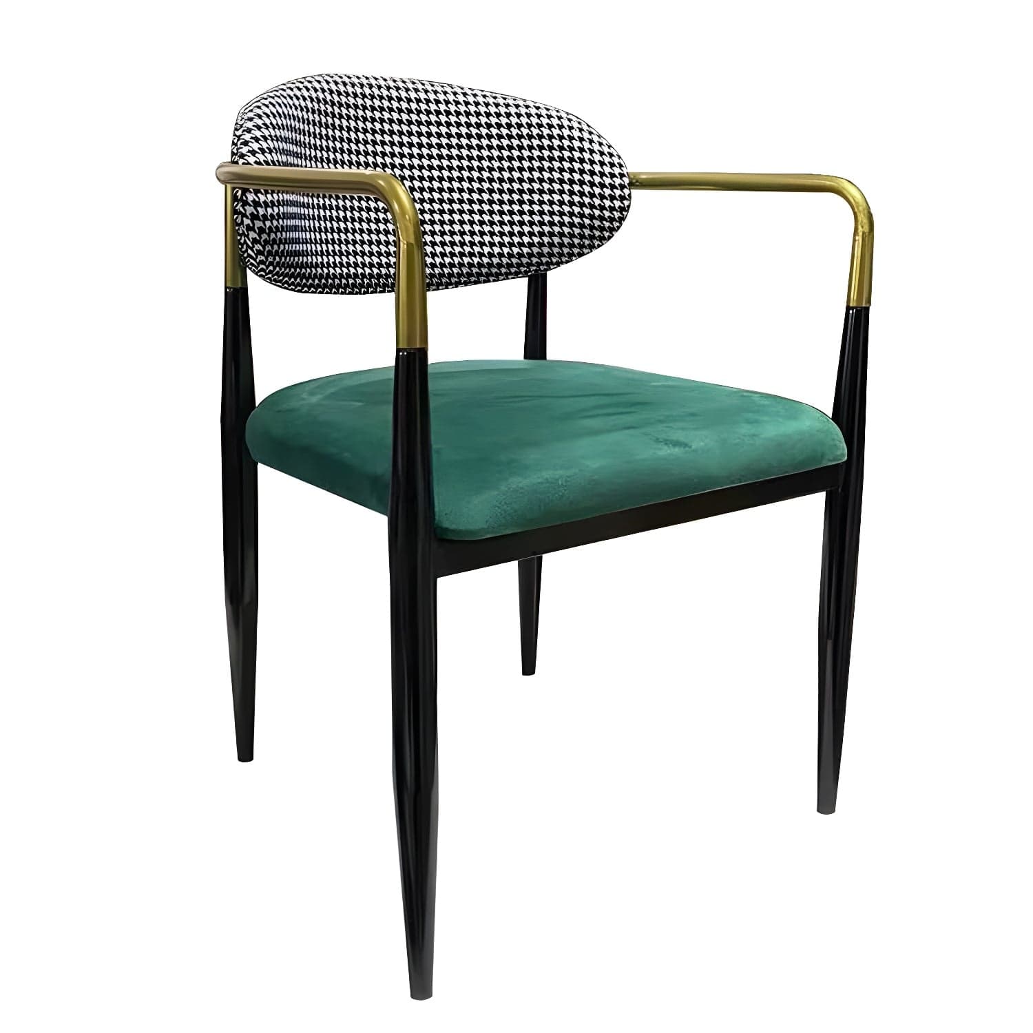 Upholstered Dining Chair Glam Style Open Back Dining Armchair for Indoor - image 8