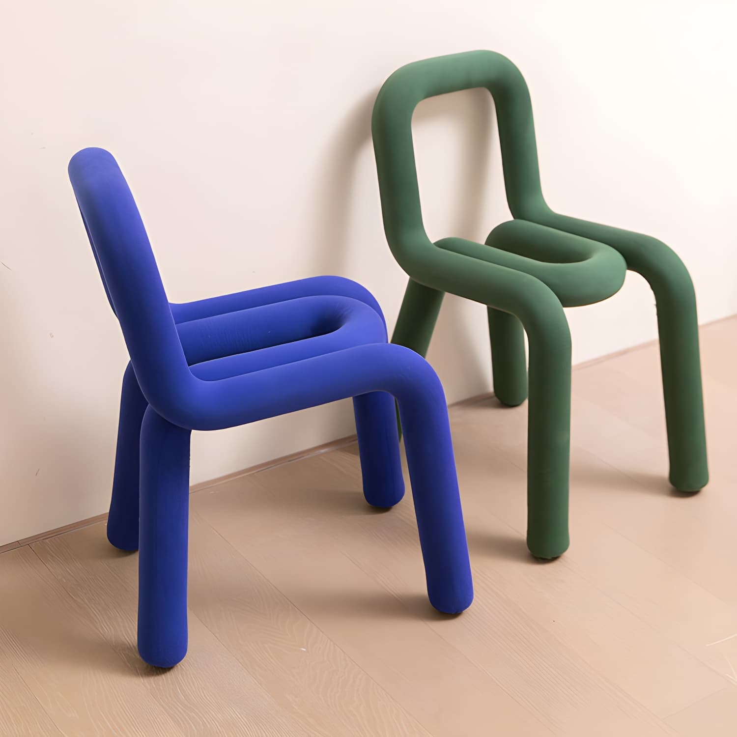 Scandinavian Style Velour Side Chair with Open Back and Metal Legs for Kitchen & Dining - image 24