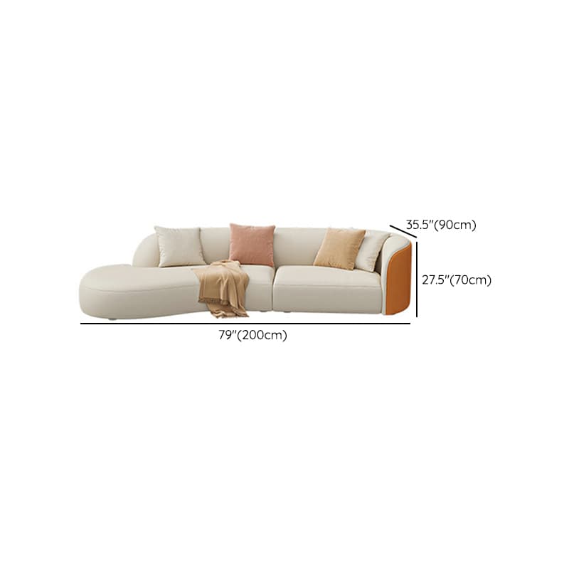 Modern Beige Standard Size Tech Cloth Wood Sectionals Sofa Without Storage or USB Port - image 14