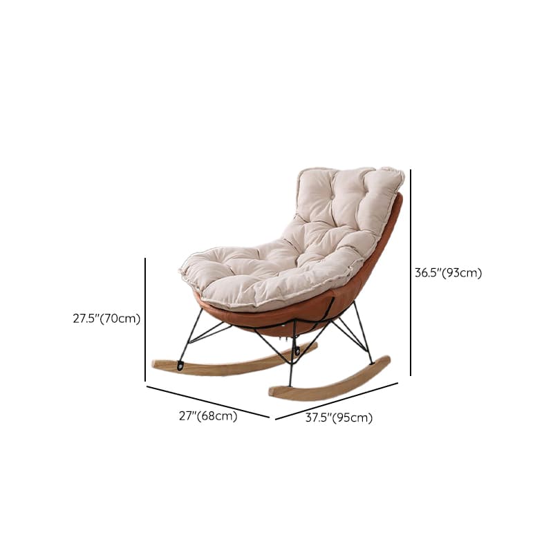 Stationary Rocker for Nursery Natural Wood Finish with Ottoman and Rear - image 23
