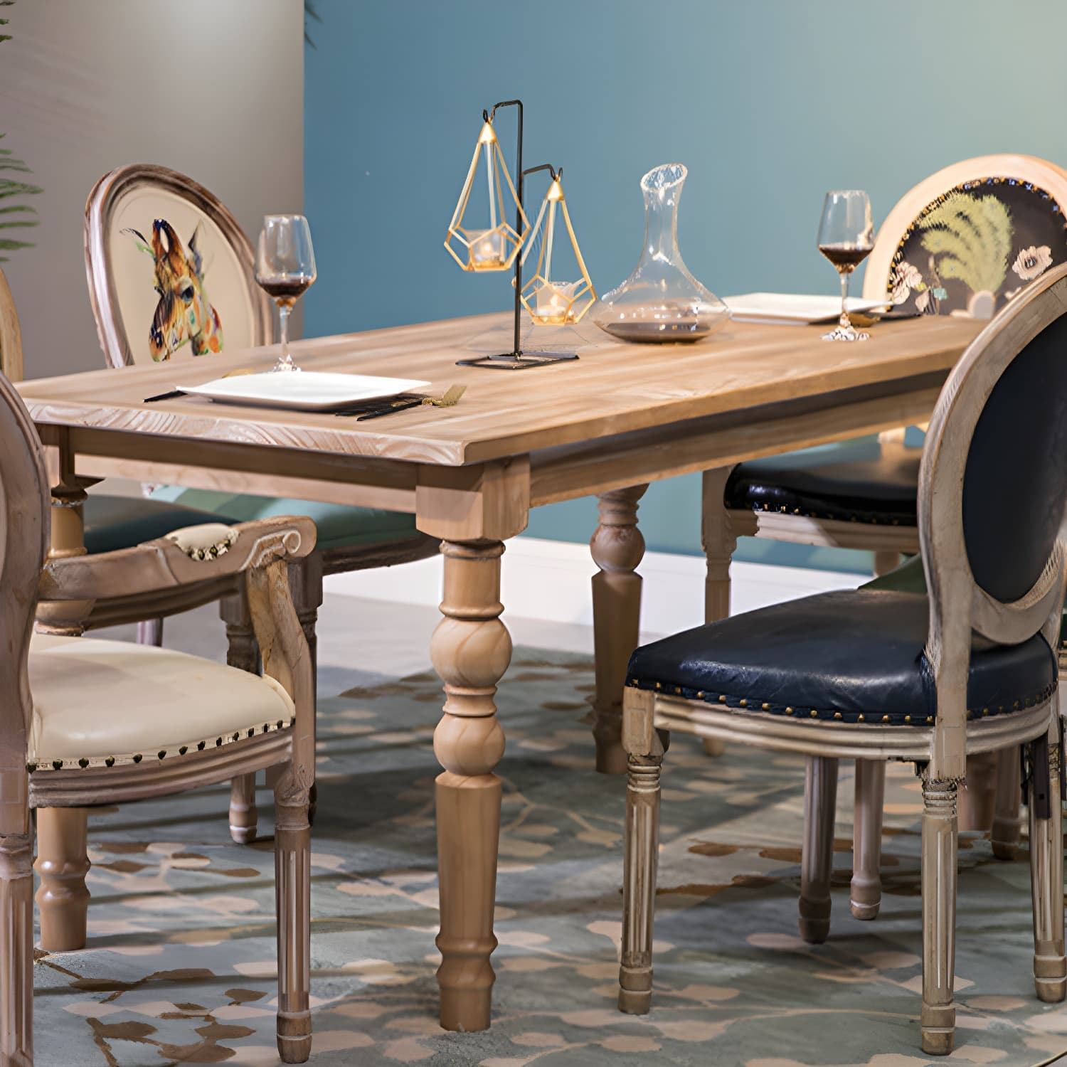 Medieval Modern Pine Wood Dining Table for Restaurant Rectangle Table with 4 Legs - image 3