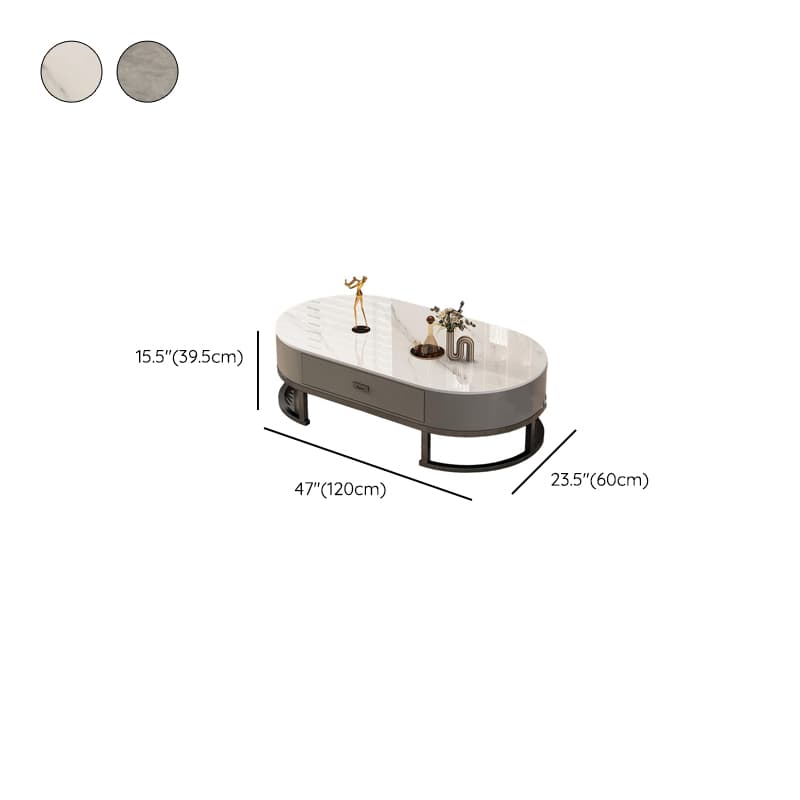 Elliptical Accent Table with Dual-base and Rawhide Upholstery - image 11