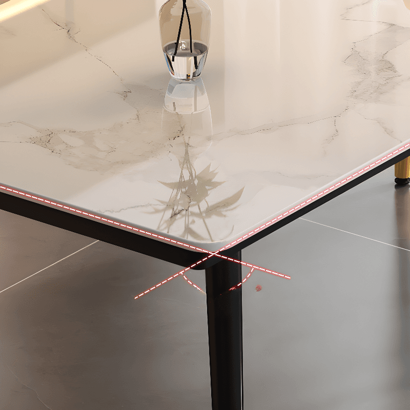 Art Deco Rectangle Scratch-repellent Fixed Table/Dining Table with Ink legs and Sintered Stone top Seats 4/Seats 8/for 6 - image 12