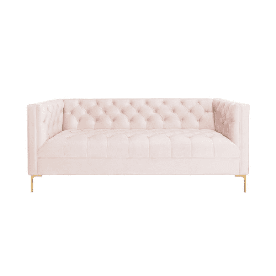 Button-tufted Straight/L-Shape Horizontal/Left Hand Facing Sofa Chaise/Sofa Couch in Rose with Tufted Back - image 5