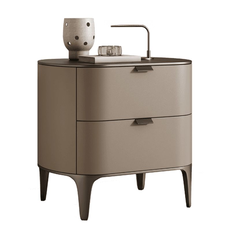 Stylish Drawer Storage Nightstand with 2 Drawers, Lumber Countertop, and Leg - image 12