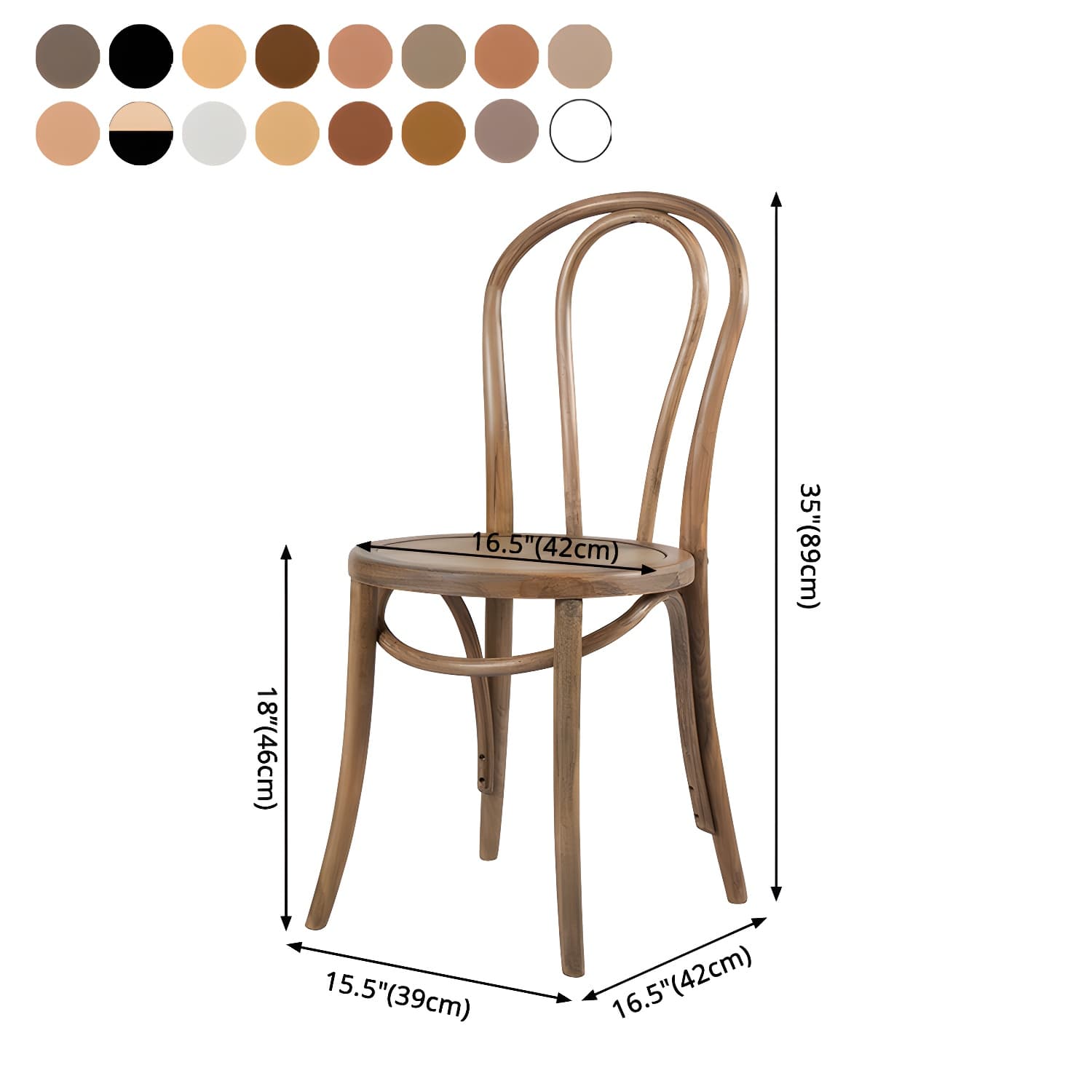 Modern Solid Beech Wood Chairs Kitchen Dining Windsor Back Side Chair Set - image 27
