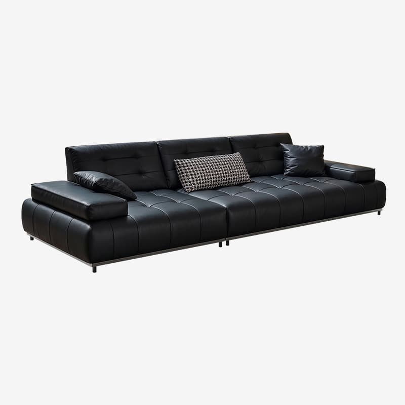 Straight/L-Shape Sofa Couch/Sofa Recliner with Tufted Back in Dark, Horizontal/Left Hand Facing, Decorative-stitched - image 6