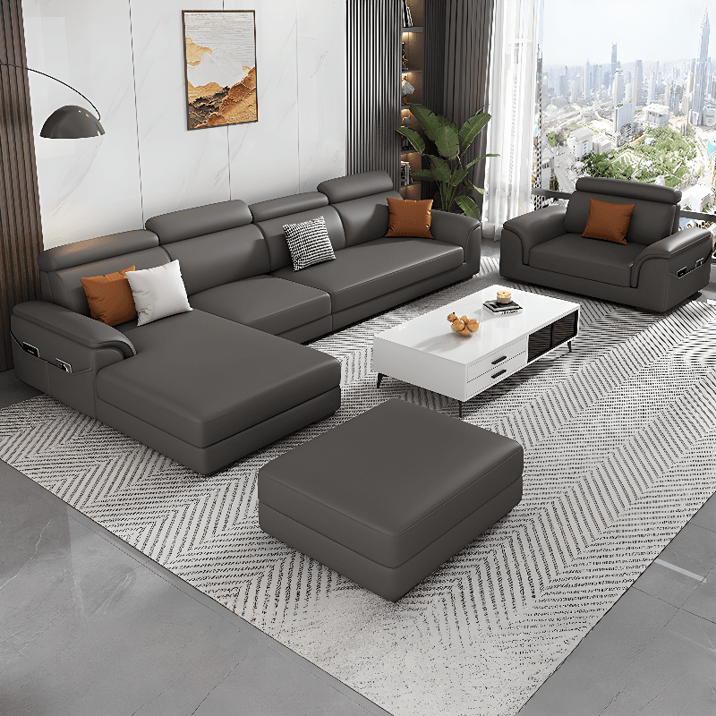 L-Shape/Straight Left/Horizontal Sofa Recliner/Sofa Couch with Pine Wood Frame - image 4