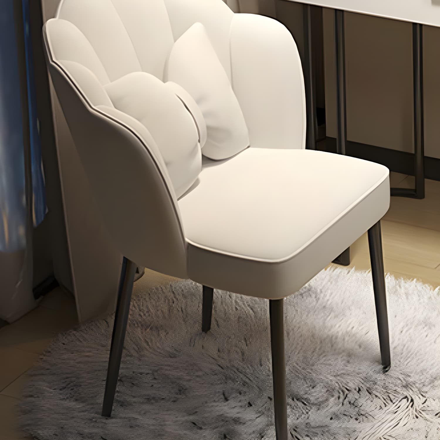 Contemporary Stone Top Vanity Table Set with Mirror and Stool Glam Slate Dressing Table - image 14
