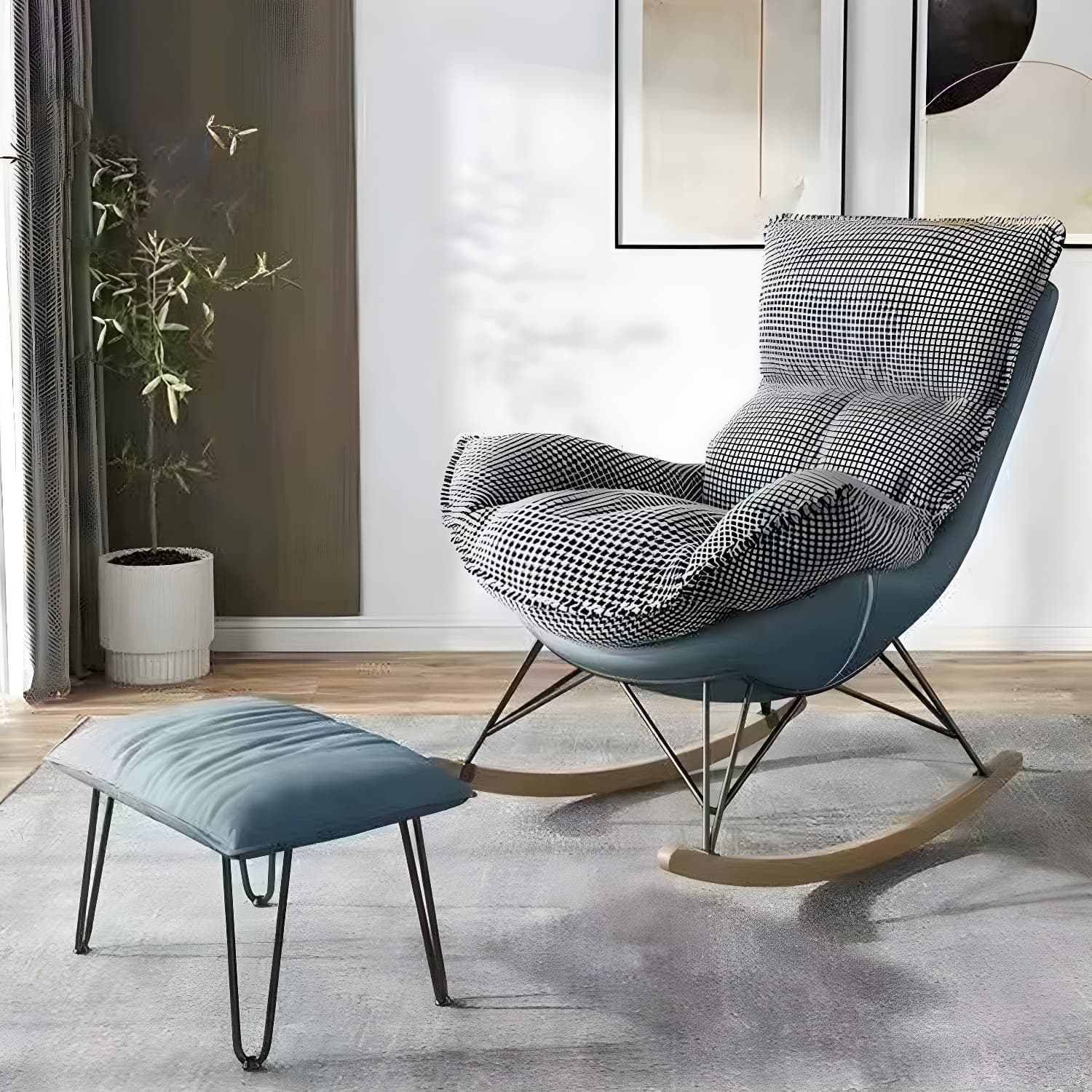 Contemporary with Light Legs Living Room Spindle Rocking Accent Chair