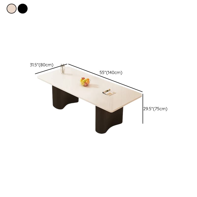 Art Deco Dining Table with Ivory Stone Top, Standard Height, Scratch-shielded, Fixed Table Mechanism - image 19