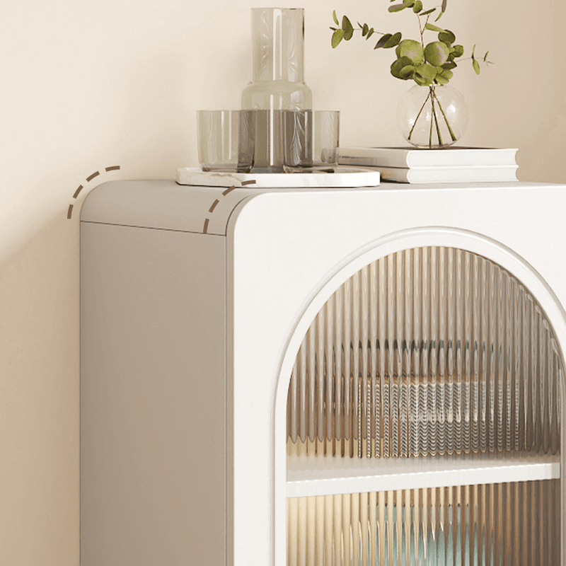 Rectangular Accent Cabinet with Closet, Glazed Door, Cabinet Knobs, Chalk/Sepia Top, Soft Close Drawer, and Stain Resistant Finish - image 8