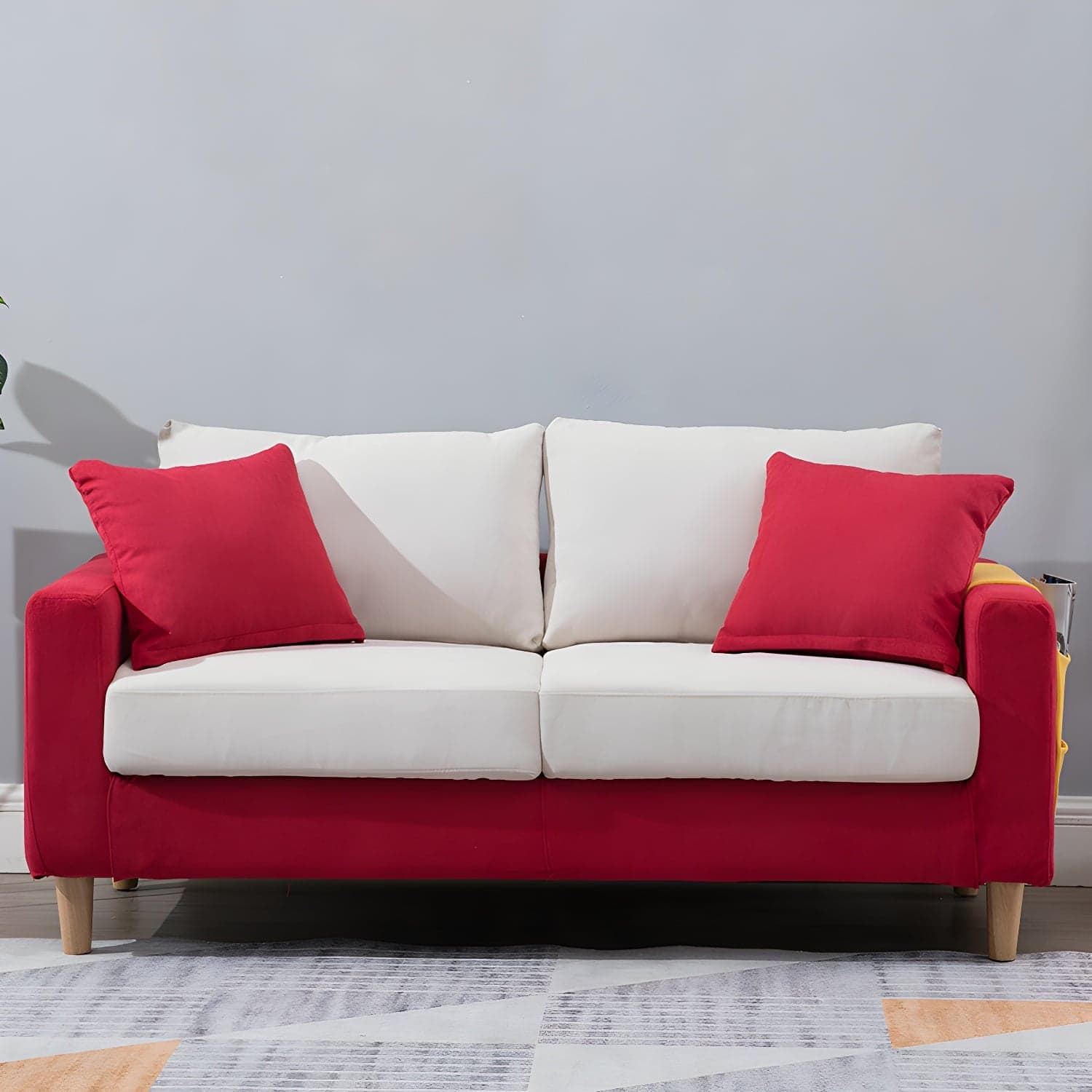 Beige Modern Farmhouse Cushions Standard Sofa 21.65"High Square Arm Sofa - image 4