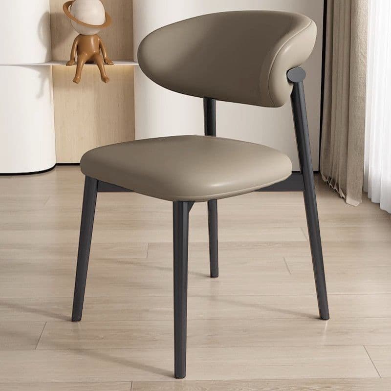 Modern Padded Armless Chair with Lumber Legs and Low Back - image 4
