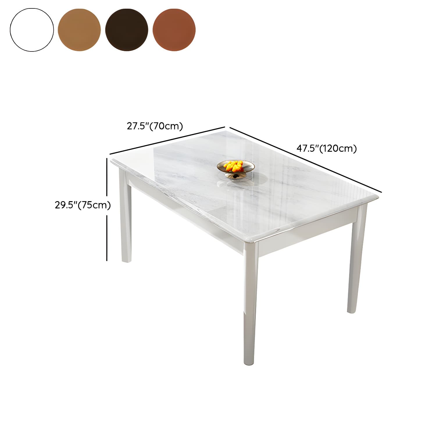 Modern White Marble Kitchen & Dining Room Set - Solid Wood Base, Faux Marble Top - image 10