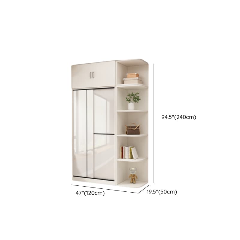 Chalk Modern Timber Self-supporting Wardrobe with Soft Close Door and Clothing Rod, Slipping Mechanism - image 31