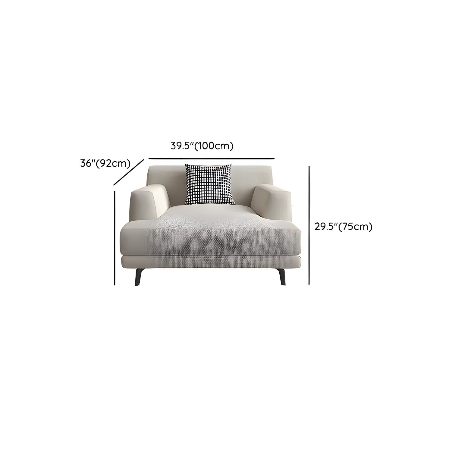 Modern Beige Cotton and Linen Sectional Sofa with Pine Wood Frame - image 9