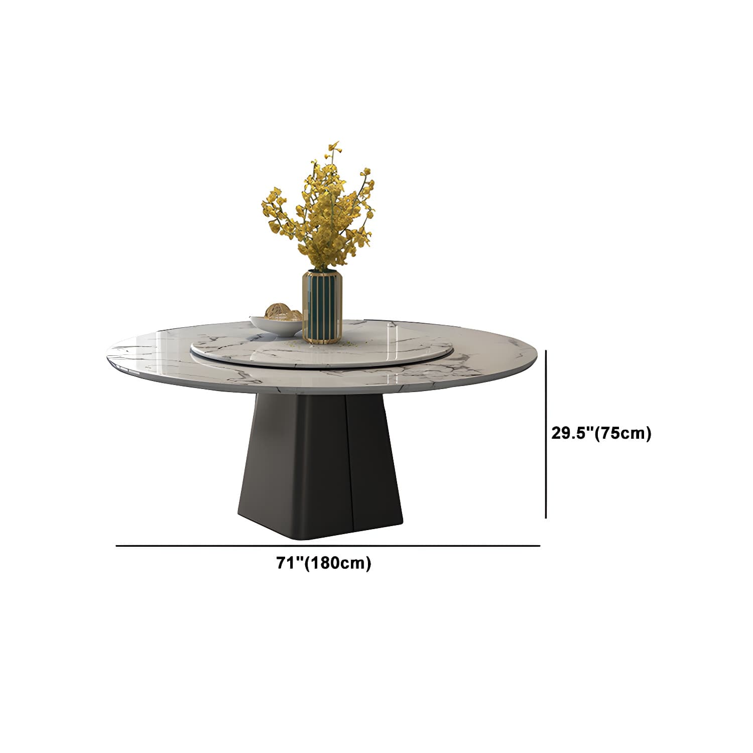 Marble Dining Table Set 1/4/5/7/11 Pcs Rectangle Table with Wingback Chairs - image 11