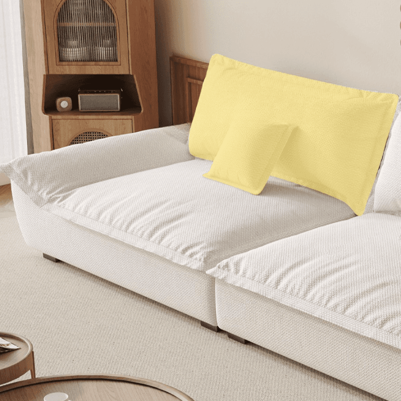 Modish Solid Color Stain Resistant Standard Sofa/Loveseat for 3-seater/4-seater/5 Person with 2 Pillows - image 14
