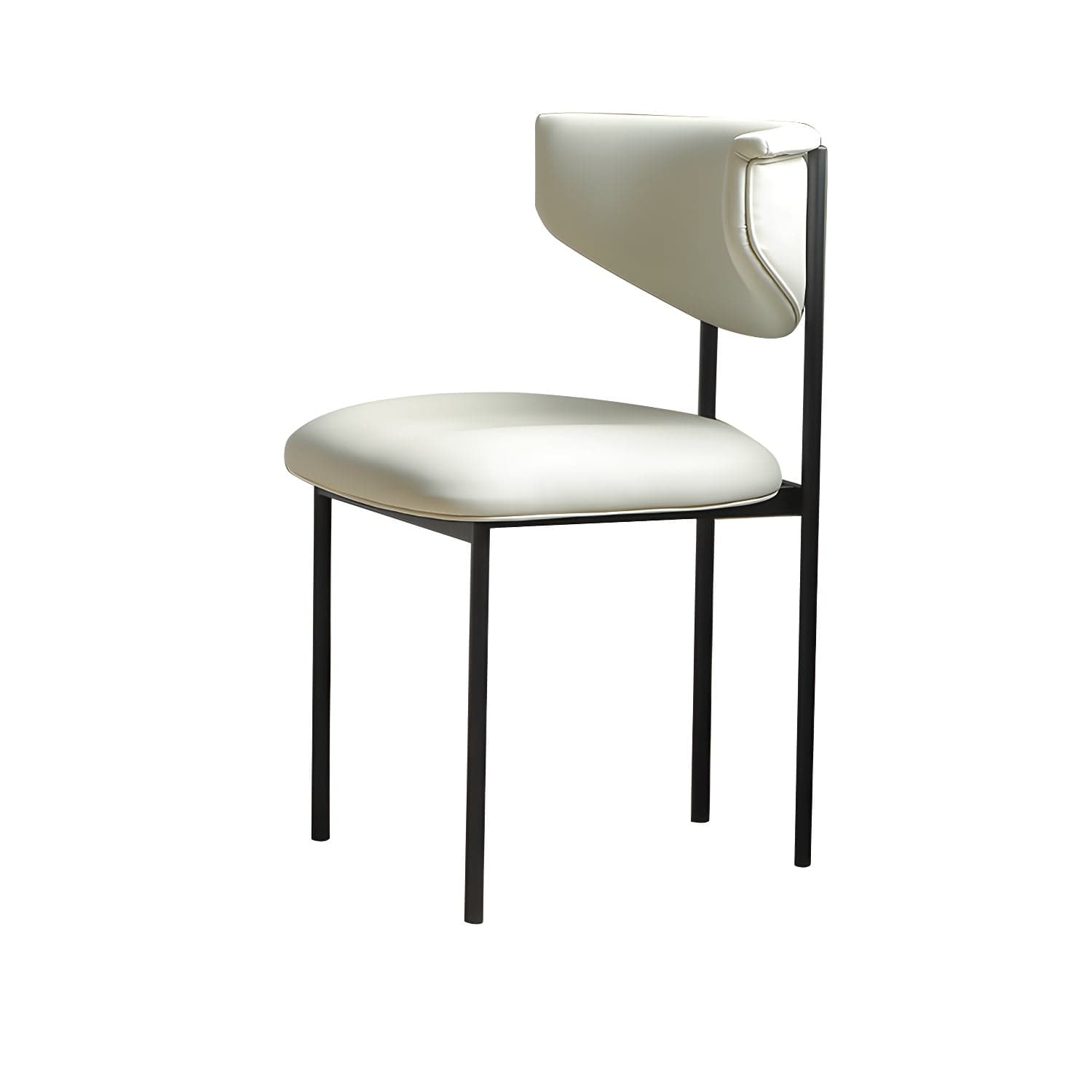 Modern Upholstered Side Chair with Black Metal Legs and Low Back - image 7