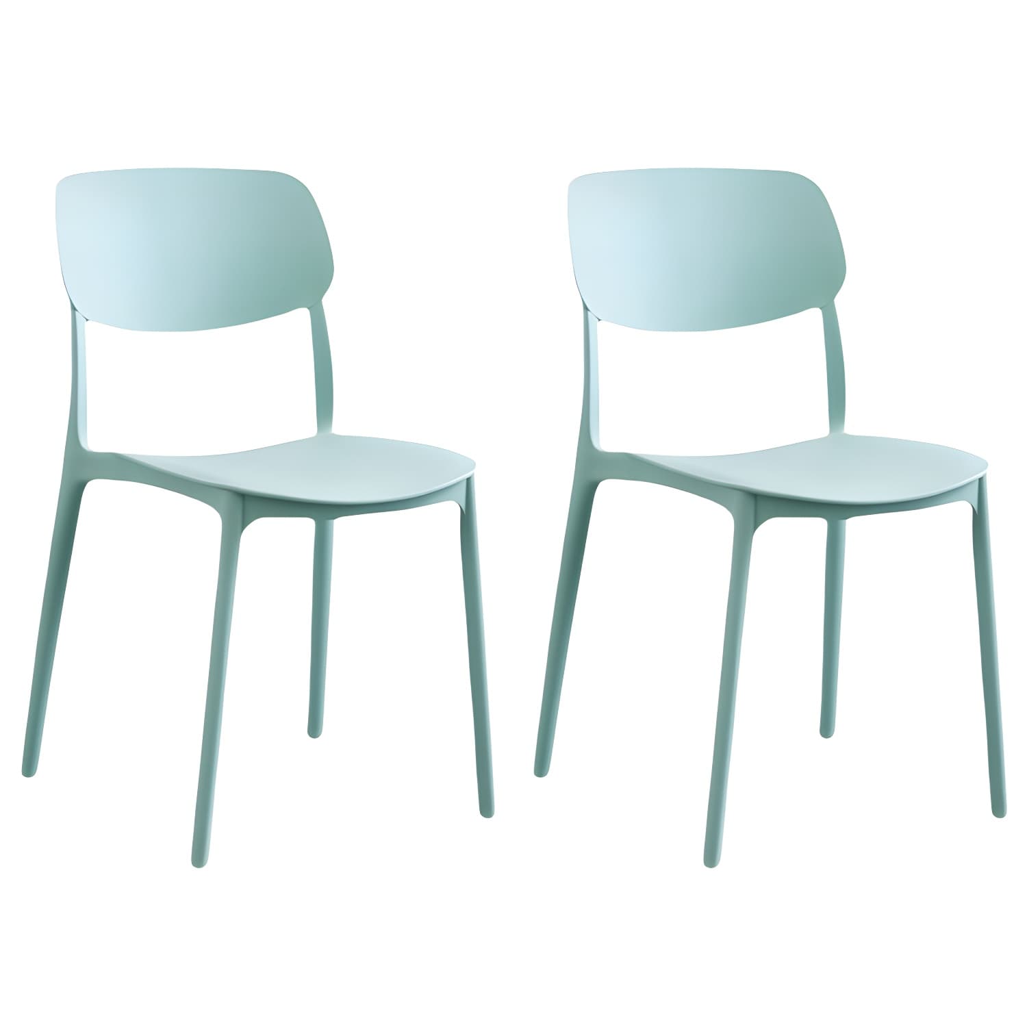 Scandinavian Stackable Armless Dining Chairs Plastic Open Back Dining Side Chair - image 5