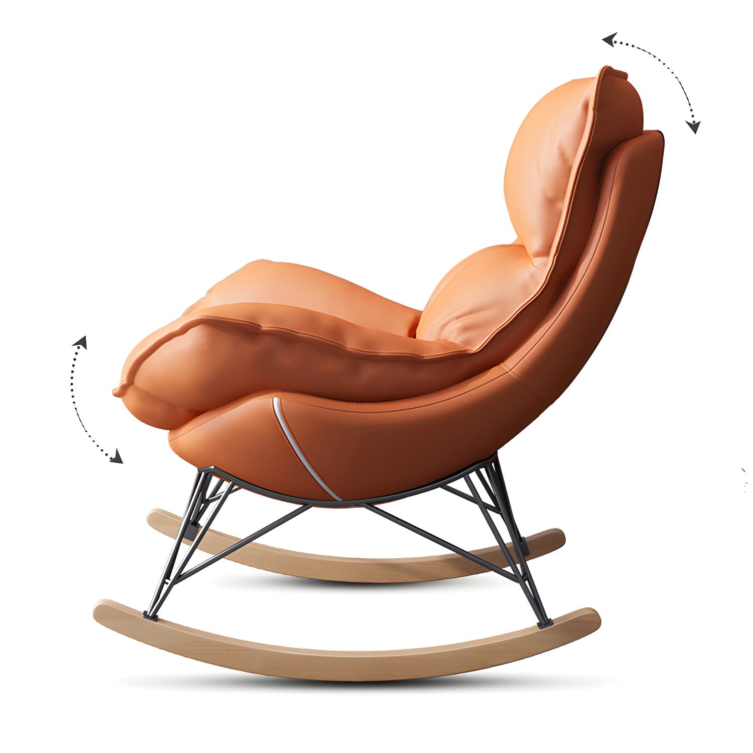 Upholstered Rocking Chair Contemporary Rocker Chair with Ottoman - image 14