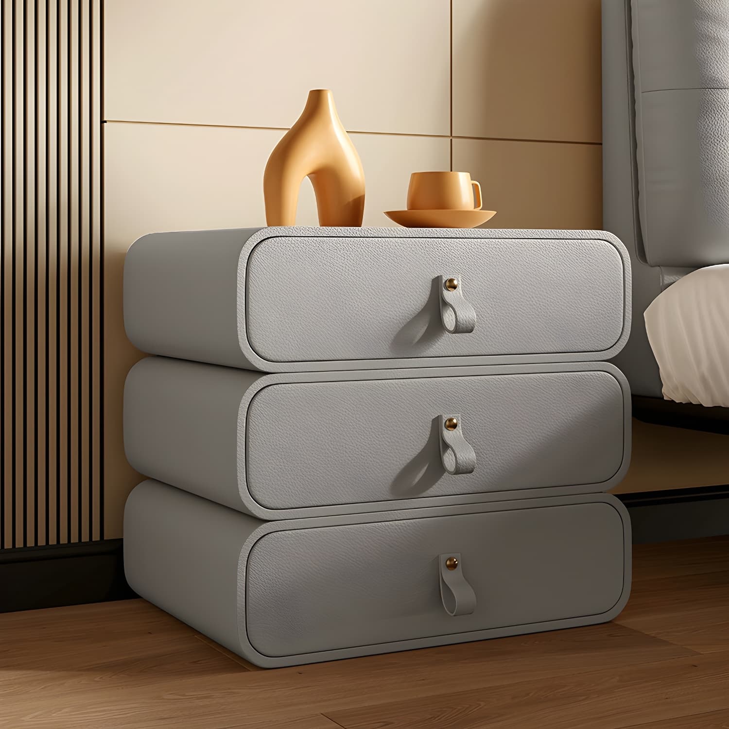 Modern Faux Leather Bachelor's Chest with Drawers in Narrow Size - image 15